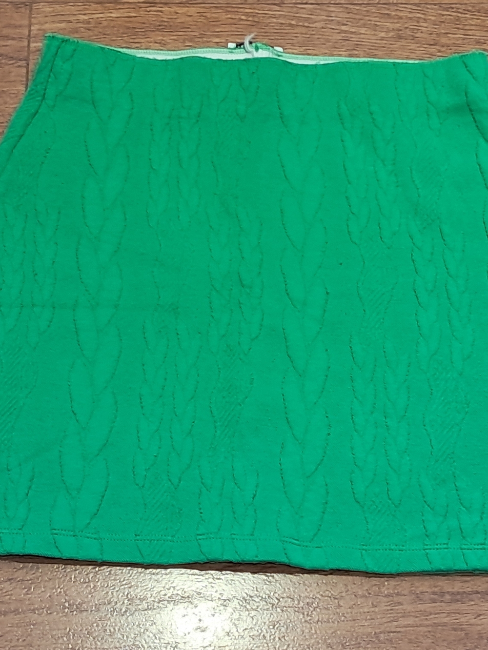 Zara Bright Green Cable-Knit Mini Skirt
